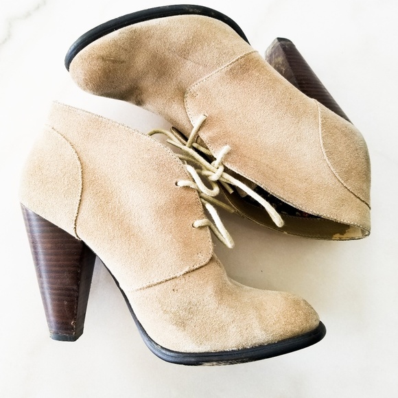 Seychelles Shoes - Sold|| Seychelles suede tan lace up bootie